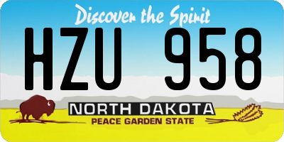 ND license plate HZU958