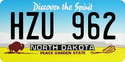 ND license plate HZU962