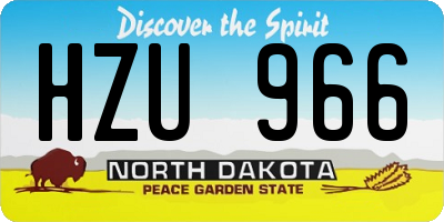 ND license plate HZU966