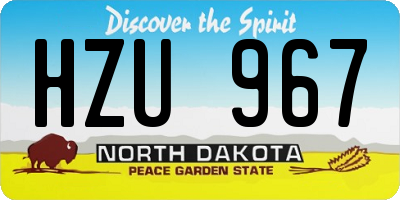 ND license plate HZU967