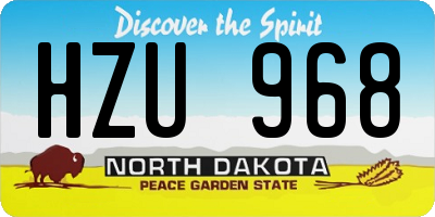 ND license plate HZU968