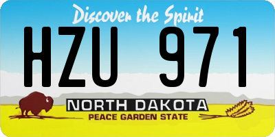 ND license plate HZU971