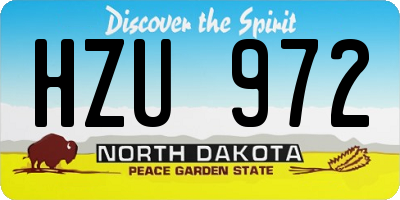 ND license plate HZU972