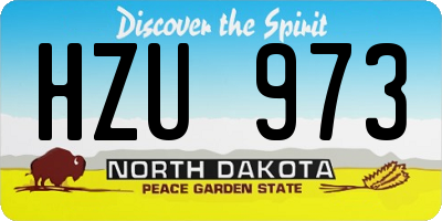 ND license plate HZU973