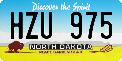 ND license plate HZU975