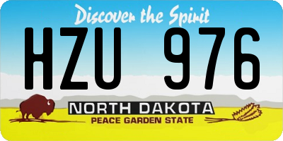ND license plate HZU976