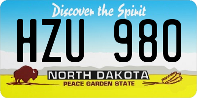 ND license plate HZU980