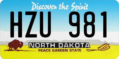 ND license plate HZU981