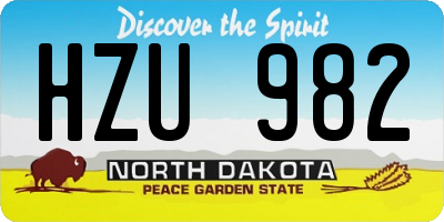 ND license plate HZU982