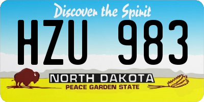 ND license plate HZU983