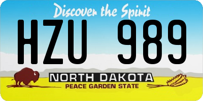 ND license plate HZU989