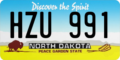 ND license plate HZU991