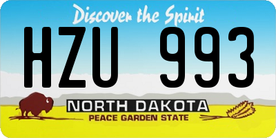 ND license plate HZU993