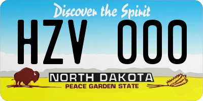 ND license plate HZV000