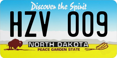 ND license plate HZV009