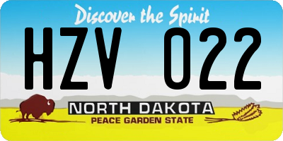 ND license plate HZV022