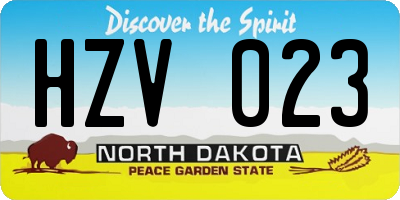 ND license plate HZV023