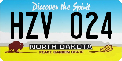 ND license plate HZV024