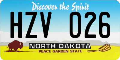 ND license plate HZV026