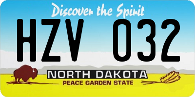 ND license plate HZV032