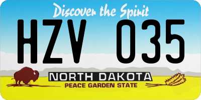 ND license plate HZV035