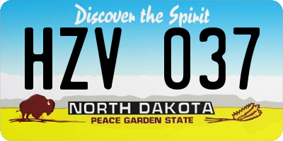 ND license plate HZV037
