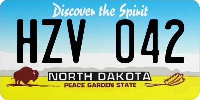 ND license plate HZV042