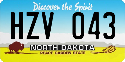 ND license plate HZV043
