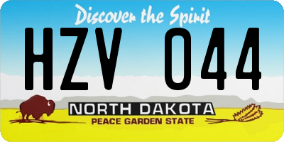 ND license plate HZV044