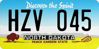 ND license plate HZV045