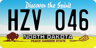 ND license plate HZV046