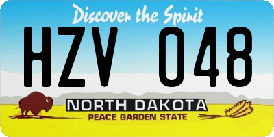 ND license plate HZV048