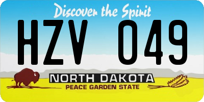 ND license plate HZV049