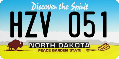 ND license plate HZV051