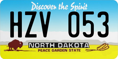 ND license plate HZV053
