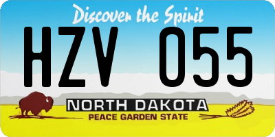 ND license plate HZV055