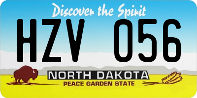 ND license plate HZV056