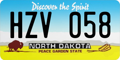 ND license plate HZV058