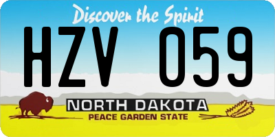 ND license plate HZV059