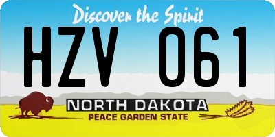 ND license plate HZV061
