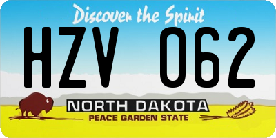 ND license plate HZV062