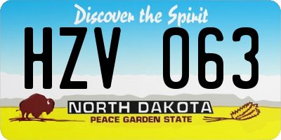 ND license plate HZV063