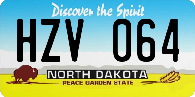 ND license plate HZV064