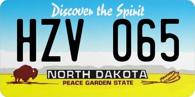 ND license plate HZV065