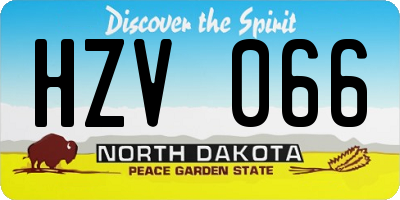 ND license plate HZV066