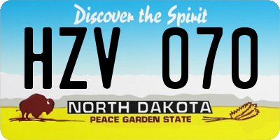 ND license plate HZV070