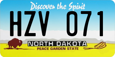 ND license plate HZV071