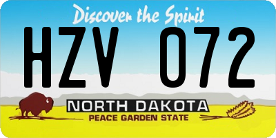 ND license plate HZV072