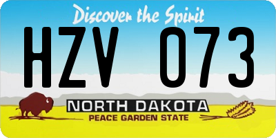 ND license plate HZV073
