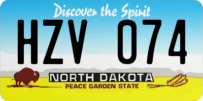 ND license plate HZV074